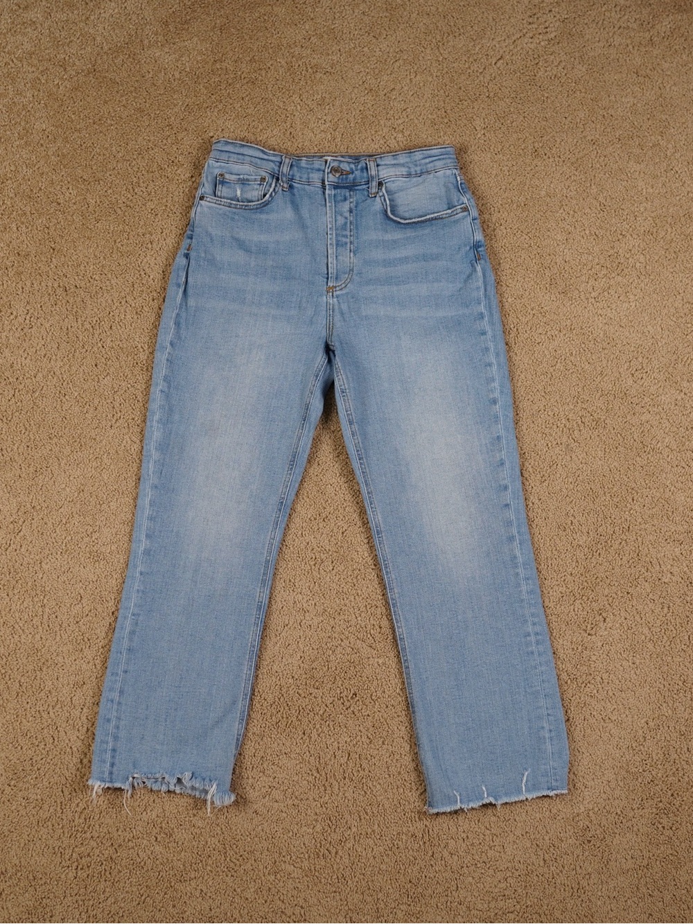 Zara Light Blue Straight Leg Jeans